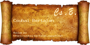 Csuhai Bertalan névjegykártya