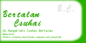 bertalan csuhai business card